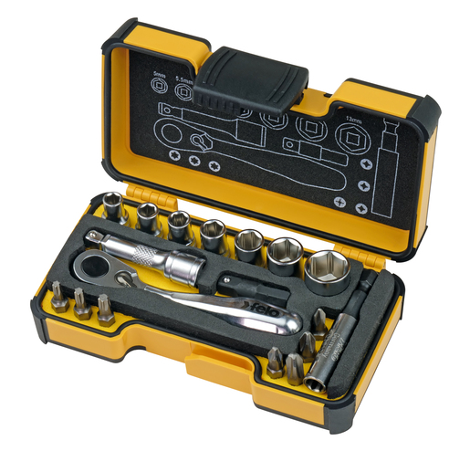 Set alata felo xs-strongbox xs 18 sa čegrtaljkom ph/pz/tx/sw/ms 05771806 18 kom