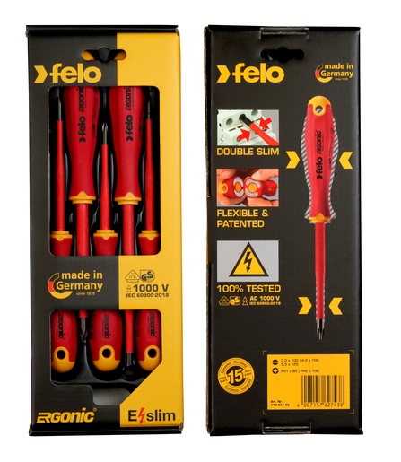 Set šrafcigera felo ergonic vde e-slim sl/ph 41385198 5 kom