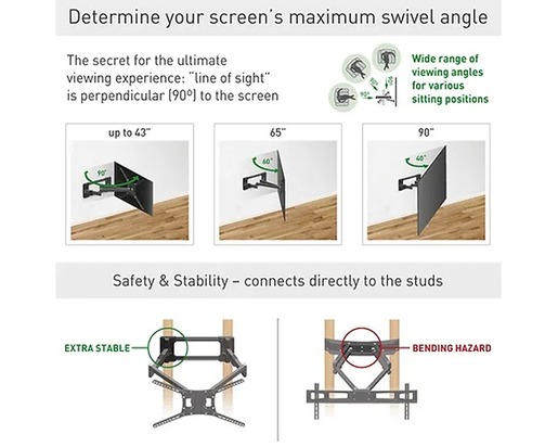 BARKAN BM464L LCD TV zglobni zidni nosač od 13 do 90 inča za ravne i zakrivljene televizore