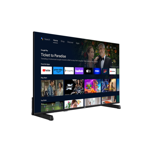 VOX LED TV 43VAU754BHB Frameless, 4K Ultra HD, Android Smart TV, HDR10/HLG, Dolby Audio, Dolby Vision, Chromecast, Bluetooth