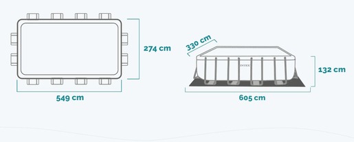 Bazen metalni okvir 5.49 x 2.74 x 1.32 ultra xtr frame