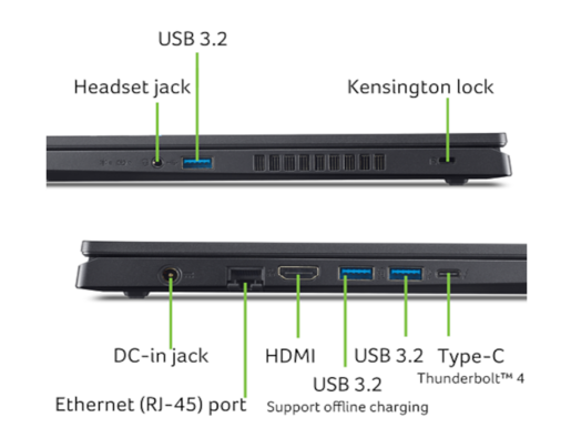 Laptop Acer Nitro V 15 ANV15-51-590D NH.QNCEX.00D, 15.6 FHD IPS, Intel Core i5-13420H, 8GB RAM, 512GB SSD, NVIDIA GeForce RTX 3050 6GB, no OS