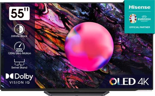 Hisense OLED TV 55" 55A85K, 4K Ultra HD, Smart TV, VIDAA U7, 120 Hz, Dolby Vision IQ & Atmos, IMAX Enhanced, DTS Virtual X
