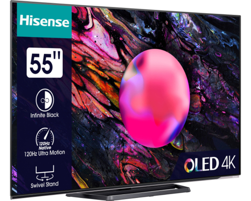 Hisense OLED TV 55" 55A85K, 4K Ultra HD, Smart TV, VIDAA U7, 120 Hz, Dolby Vision IQ & Atmos, IMAX Enhanced, DTS Virtual X