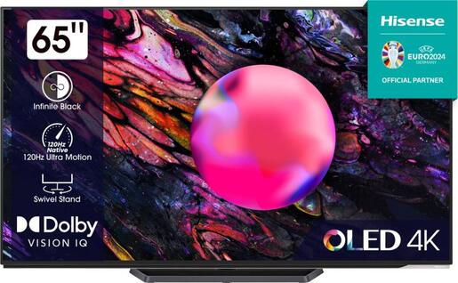Hisense OLED TV 65" 65A85K, 4K Ultra HD, Smart TV, VIDAA U7, 120 Hz, Dolby Vision IQ & Atmos, IMAX Enhanced, DTS Virtual X