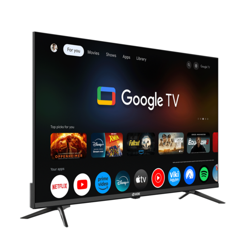 VOX LED TV 43GJU085B, 4K Ultra HD, Smart TV, Google TV, WiFi, HLG, Dolby Audio, Bluetooth