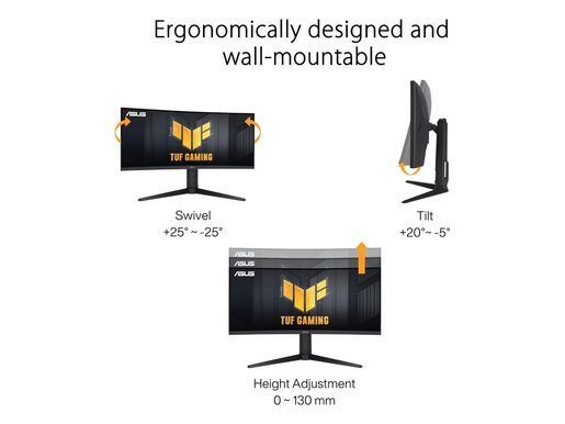 Monitor 34 ASUS TUF VG34VQL3A, WQHD, VA, FreeSync, 180Hz, 1ms, HDMI, DP, gaming