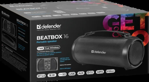Bežični zvučnik Defender Beatbox 16 16W, BT/FM/TF/USB/AUX/TWS