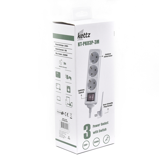 Produžni kabl KETTZ 1.5mm2 KT-PK03P-3M 3m