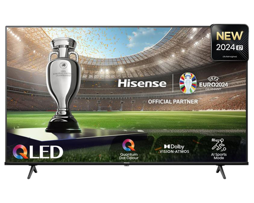 Hisense QLED TV 43" 43E7NQ, 4K Ultra HD, VIDAA OS Smart TV, Quantum Dot Colour, Dolby Vision, Dolby Atmos, 4K AI Upscaler, HDR10+
