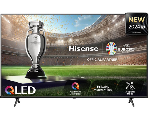 Hisense QLED TV 65" 65E7NQ, 4K Ultra HD, VIDAA OS Smart TV, Quantum Dot Colour, Dolby Vision-Atmos, 4K AI Upscaler, DTS® Virtual:X™