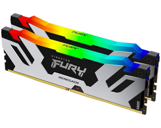 Memorija Kingston 48GB (2x24GB) DDR5 7200MHz, Fury Renegade Silver RGB XMP, UDIMM (KF572C38RSAK2-48)