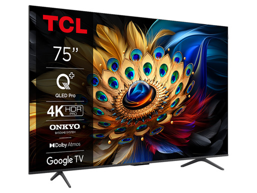 TCL QLED TV 75C655, 4K Ultra HD, Google Smart TV, Motion Clarity, AiPQ PRO PROCESSOR, T-SCREEN PRO, 2.1 ONKYO Dolby Atmos, HDR10+ **MODEL 2024**