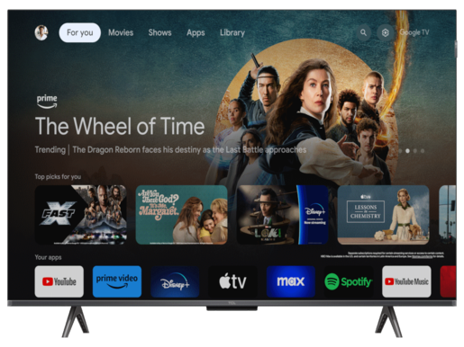 TCL QLED TV 43C655, 4K Ultra HD, Google Smart TV, Motion Clarity, Game Master 3.0, Multi HDR format, Dolby Vision & HDR10+ **MODEL 2024**