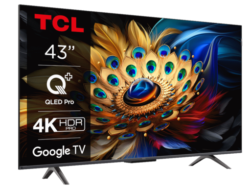 TCL QLED TV 43C655, 4K Ultra HD, Google Smart TV, Motion Clarity, Game Master 3.0, Multi HDR format, Dolby Vision & HDR10+ **MODEL 2024**