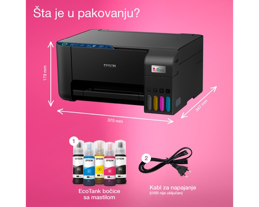 Epson multifunkcionalni inkjet štampač L3271 EcoTank ITS wireless