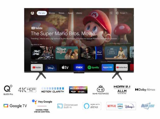 TCL QLED TV 50C655, 4K Ultra HD, Google Smart TV, Motion Clarity, Game Master 3.0, Multi HDR format, Dolby Vision & HDR10+ **MODEL 2024**