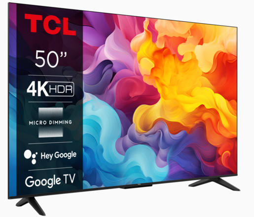 TCL LED TV 50V6B, 4K Ultra HD, Google Smart TV, Micro Dimming, Game Master 2.0, Dolby Audio, HDMI 2.1, HDR10 **MODEL 2024**