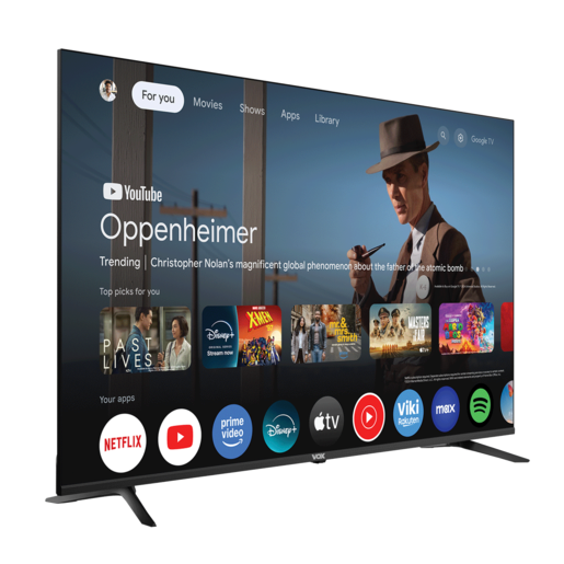 VOX LED TV 65GOU080B Frameless, 4K Ultra HD, Google Smart TV, WiFi, HDR10, Dolby Audio, Bluetooth