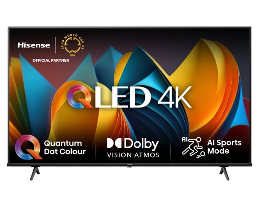 Hisense QLED TV 50" 50E7NQ, 4K Ultra HD, VIDAA OS Smart TV, Quantum Dot Colour, Dolby Vision-Atmos, 4K AI Upscaler, DTS® Virtual:X™