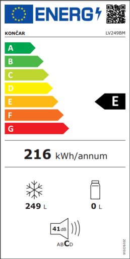 Končar zamrzivač LV249BM