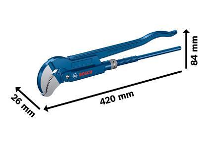 Bosch Professional Ključ za cevi 45° 420mm S-tip UgaoneCevi 1600A02W3T
