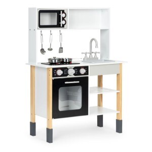 Eco toys Drvena kuhinja + posudje za igru PLK560