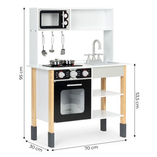Eco toys Drvena kuhinja + posudje za igru PLK560