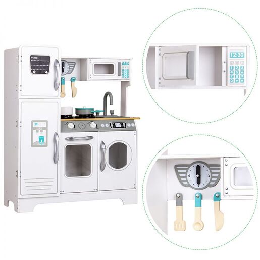 Eco toys Drvena kuhinja XXL sa veš mašinom TL18061