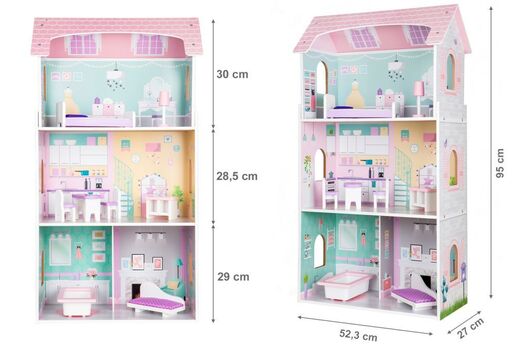 Eco toys Drvena kućica za lutke blueberry residence 4121