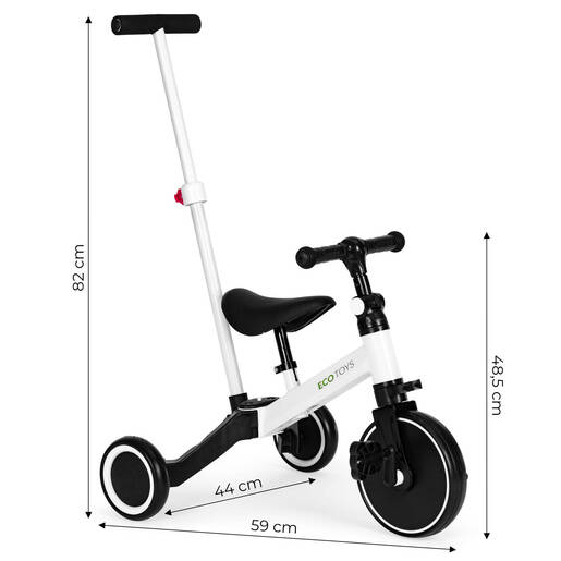 Eco toys tricikl 2u1 6PUSHWHIT