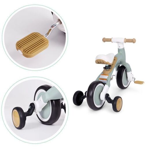 Eco toys balans bicikl sa pedalama i pomoćnim točkovima 3 u 1 LC-V1359 GREEN