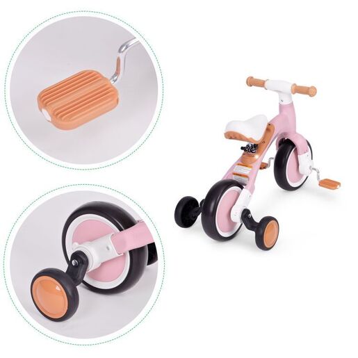 Eco toys balans bicikl sa pedalama i pomoćnim točkovima 3 u 1 LC-V1359 PINK
