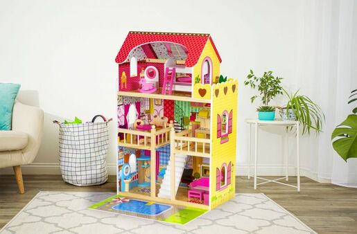 Eco toys Drvena kućica sa bazenom i rasvetom W06A333E