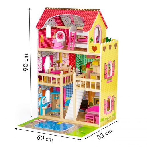 Eco toys Drvena kućica sa bazenom i rasvetom W06A333E