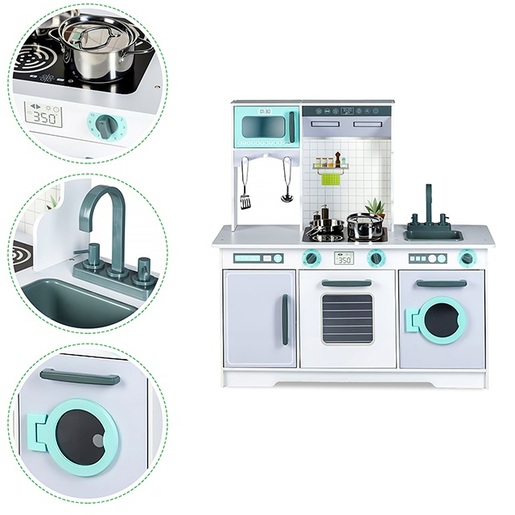 Eco toys Xxl drvena kuhinja sa ves masinom + kuhinjski dodaci 7258