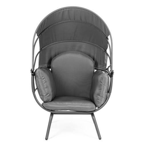 ModernHome baštenska fotelja sa sklopivim baldahinom grey