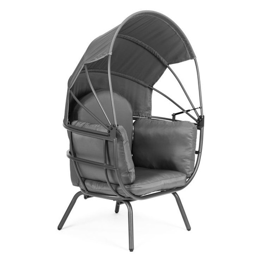 ModernHome baštenska fotelja sa sklopivim baldahinom grey