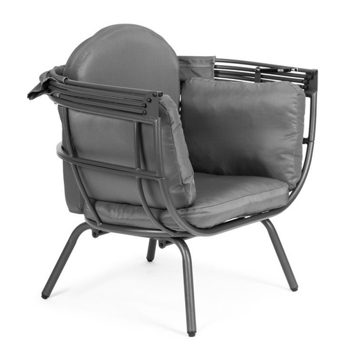 ModernHome baštenska fotelja sa sklopivim baldahinom grey