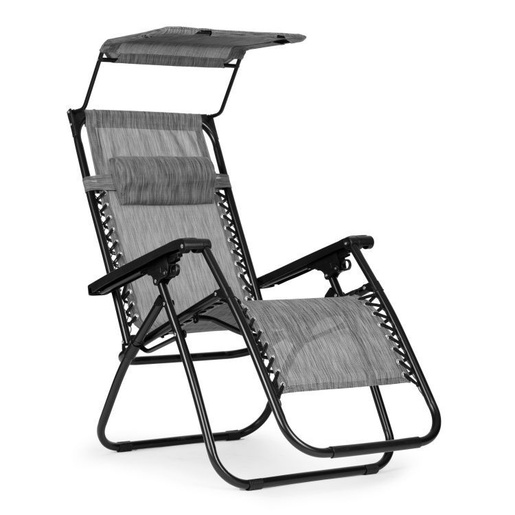 ModernHome podesiva baštenska fotelja sa tendom gray