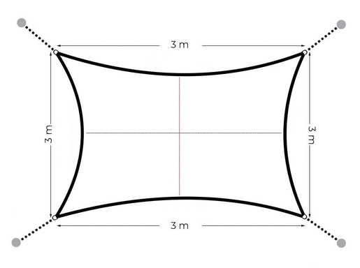 ModernHome solarno kvadratno jedro za hlad 3x3m beige