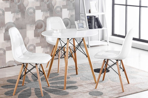 ModernHome Torino okrugli sto 80 cm white