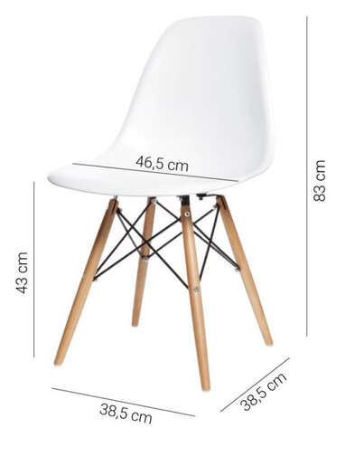 ModernHome Milano set 4 stolice - white