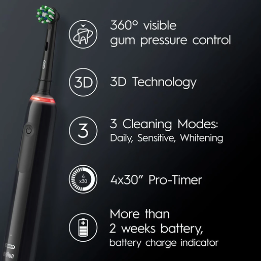 Oral B električna četkica za zube Pro 3, crna + kutija