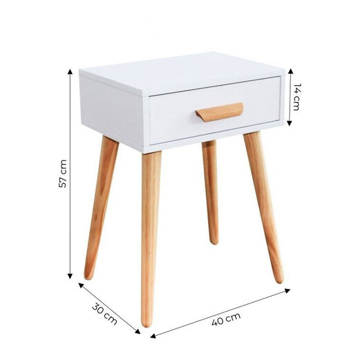 ModernHome Noćni stočić fioka Deva - Bela
