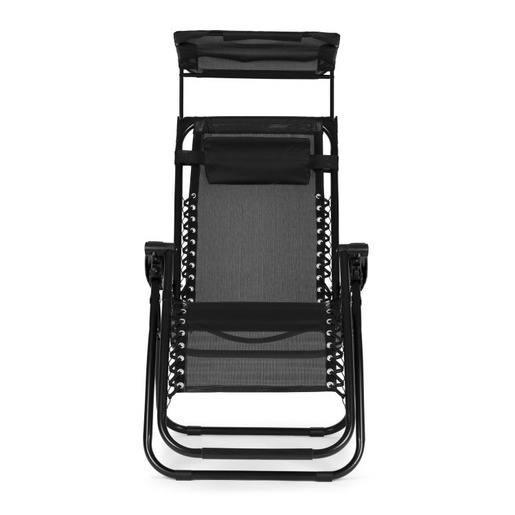 ModernHome Podesiva baštenska fotelja sa tendom - crna