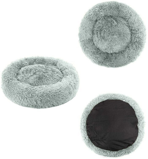 Petsi Plisani krevet za kucne ljubimce 60cm - svetlo sivi