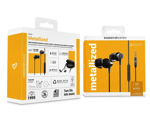 ENERGY SISTEM Metallized Black slušalice sa mikrofonom crne (M45672)