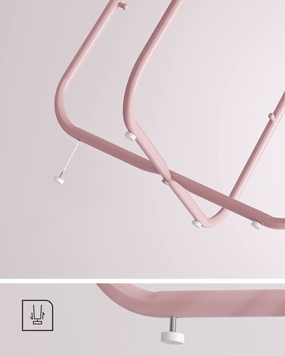 ModernHome  Okrugli klub stočić sa korpom rozi - LET223R61