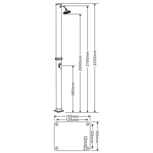 Solarni tuš 20 L sa slavinom KR-07
